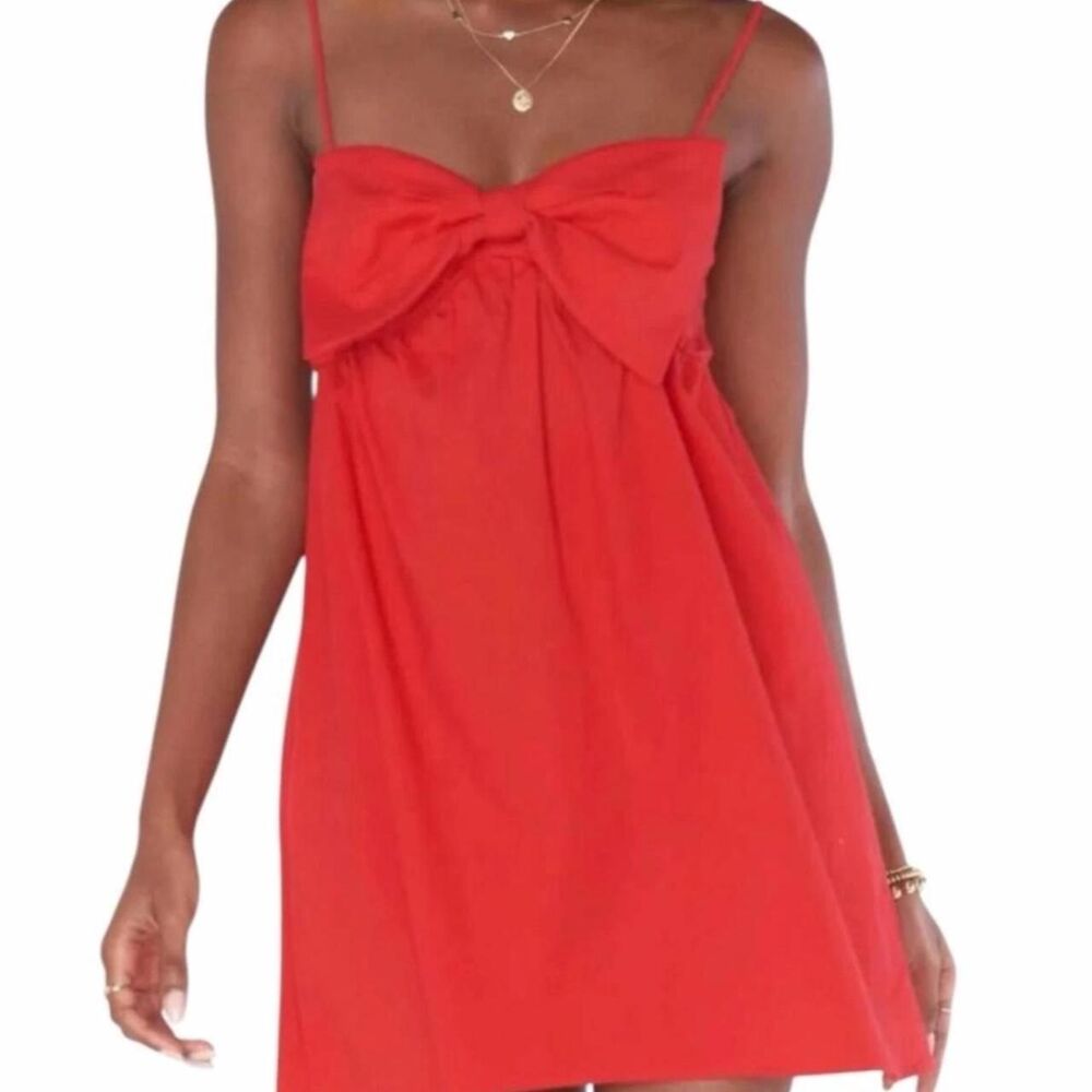 Show Me Your Mumu Best Bow Mini Dress Red Size M Statement